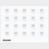 Sticker Rond Baptême du garçon au ruban bleu (Feuille)