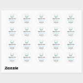 Sticker Rond Baptême du garçon bleu (Feuille)