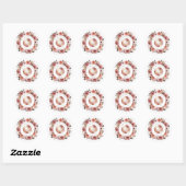Sticker Rond Baptême Espagnol, Rose Florale Enveloppe Joint/Fav (Feuille)