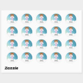 Sticker Rond Baptême fille ange (Feuille)