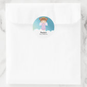 Sticker Rond Baptême fille ange (Sac)