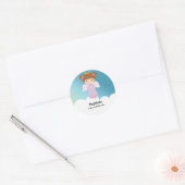 Sticker Rond Baptême fille ange (Enveloppe)