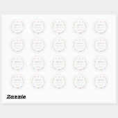 Sticker Rond Baptême Fille Fleur Sauvage (Feuille)