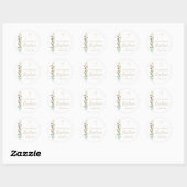 Sticker Rond Baptême floral (Feuille)