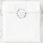 Sticker Rond Baptême floral Christening Élégant violet (Sac)