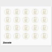 Sticker Rond Baptême Floral - Pastel Doux (Feuille)