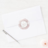 Sticker Rond Baptême gypsophile bébé rose (Enveloppe)