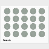 Sticker Rond Baptême minimaliste Sage croisé simple (Feuille)