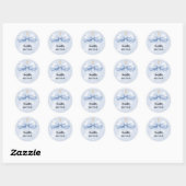 Sticker Rond Baptême ruban bleu garçon croix (Feuille)