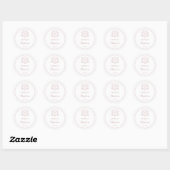 Sticker Rond Baptême simple de croix rose florale (Feuille)