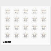 Sticker Rond Baptism bow ivory pearls cross thank you (Feuille)