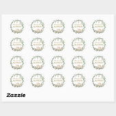 Sticker Rond Baptism Eucalyptus Roses Cross  (Feuille)