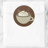 Sticker Rond Bar à café Tasse Latte Mariage Foil Script (Sac)