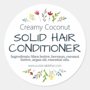 Sticker Rond Bar Conditionneur à cheveux massif blanc Floral fa