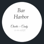 Sticker Rond Bar Harbour bachelorée fête d'honneur mariage a<br><div class="desc">Conception</div>