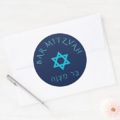 Sticker Rond Bar Mitzvah Blue (Enveloppe)