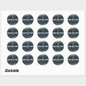 Sticker Rond Bar Mitzvah Bold Moderne Charcoal Grey Silver Foil (Feuille)