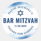 Sticker Rond Bar Mitzvah Bold Moderne Marine Typographie Blue F (Devant)