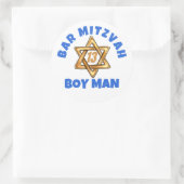 Sticker Rond Bar Mitzvah Etoile moderne de David (Sac)