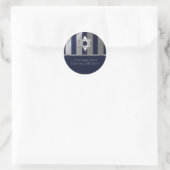 Sticker Rond Bar Mitzvah Navy et Silver Stripe Star de David (Sac)