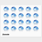 Sticker Rond BAR MITZVAH SEAL blanc étoile smart bleu aquarelle (Feuille)