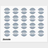 Sticker Rond BAR MITZVAH SEAL simple moderne bloc chevron marin (Feuille)