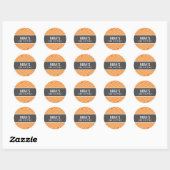 Sticker Rond BAR MITZVAH simple moderne géométrique gris orange (Feuille)