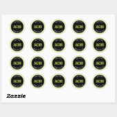 Sticker Rond BAR MITZVAH simple moderne noir chaux (Feuille)