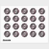 Sticker Rond Bar Mitzvah Wine and Silver Stripe (Feuille)