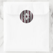 Sticker Rond Bar Mitzvah Wine and Silver Stripe (Sac)