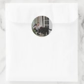 Sticker Rond Barack & Bo Obama (Sac)
