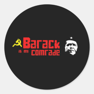 Sticker Rond Barack est mon camarade