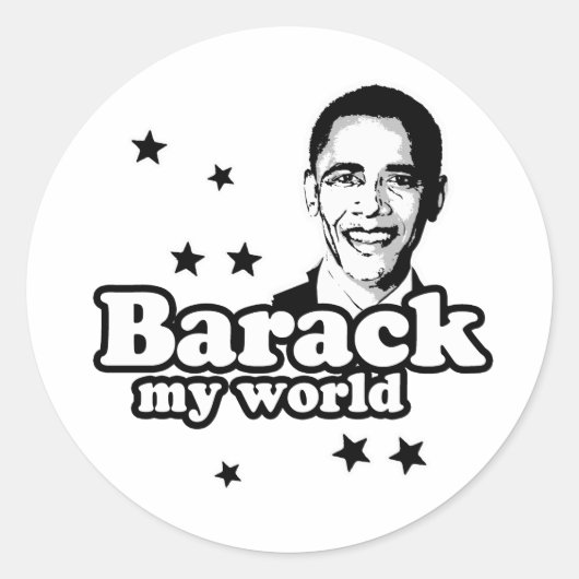 Sticker Rond Barack My World (Devant)