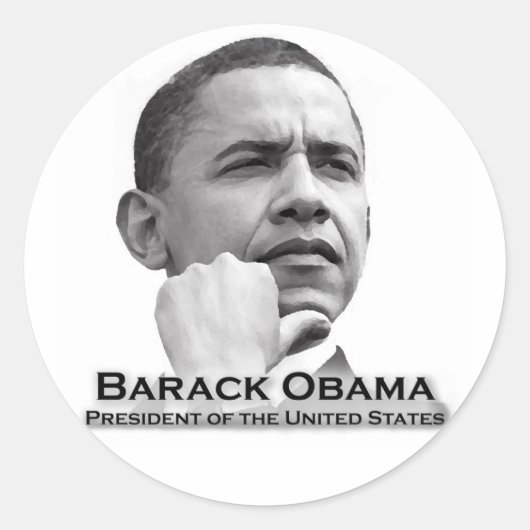 Sticker Rond Barack Obama (Devant)
