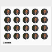 Sticker Rond Barack Obama (Feuille)