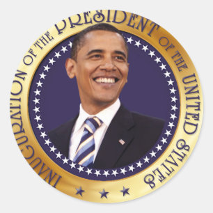 Sticker Rond Barack Obama