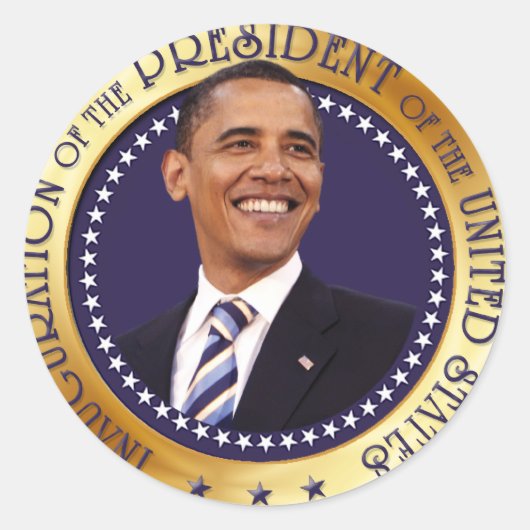 Sticker Rond Barack Obama (Devant)