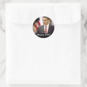 Sticker Rond Barack Obama 2012 (Sac)