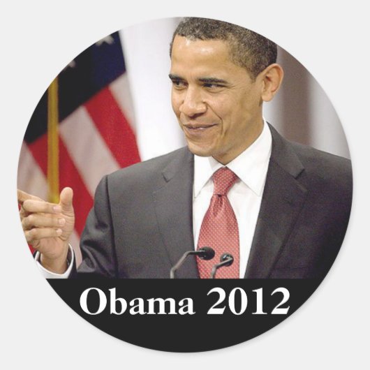 Sticker Rond Barack Obama 2012 (Devant)