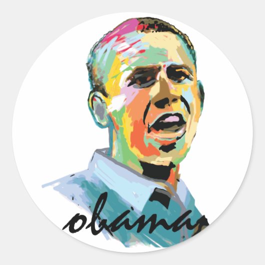 Sticker Rond Barack Obama 2012 (Devant)