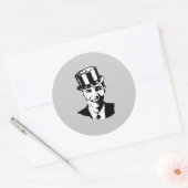 Sticker Rond Barack Obama en tant qu'oncle Sam (Enveloppe)