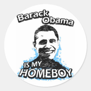 Sticker Rond Barack Obama est mon homeboy