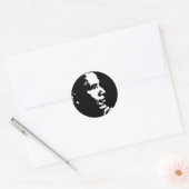 Sticker Rond Barack Obama - Profil noir et blanc (Enveloppe)
