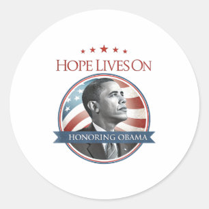 Sticker Rond Barack Obama Tribute Art Hope Lives On T-shirt.png