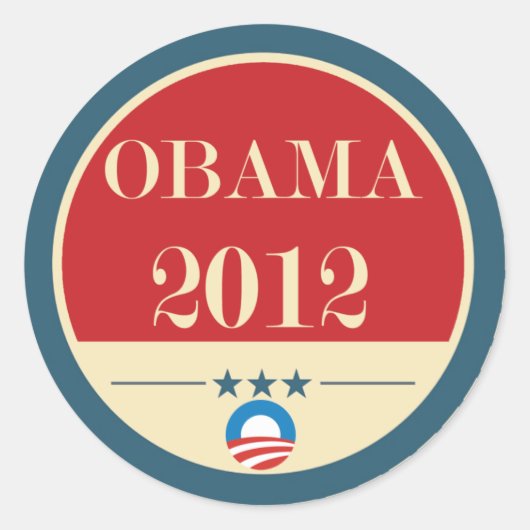 Sticker Rond Barack Obama Vote 2012 (Devant)