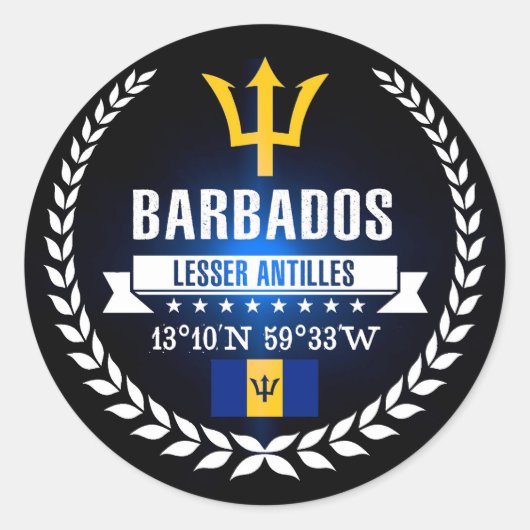 Sticker Rond Barbade (Devant)