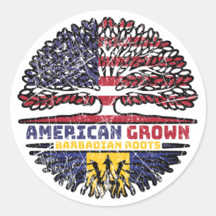 Sticker Rond Barbados Barbadian US American États-Unis