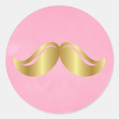 Sticker Rond Barbe italienne rose et or (Devant)