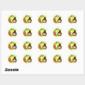 Sticker Rond Barbe-mignon Funny Barbecue Pun (Feuille)