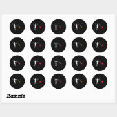 Sticker Rond Barbe noire Jolly roger Drapeau Pirate Squelette H (Feuille)